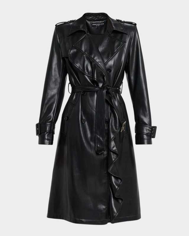 Hearst Vegan Leather Trench Coat